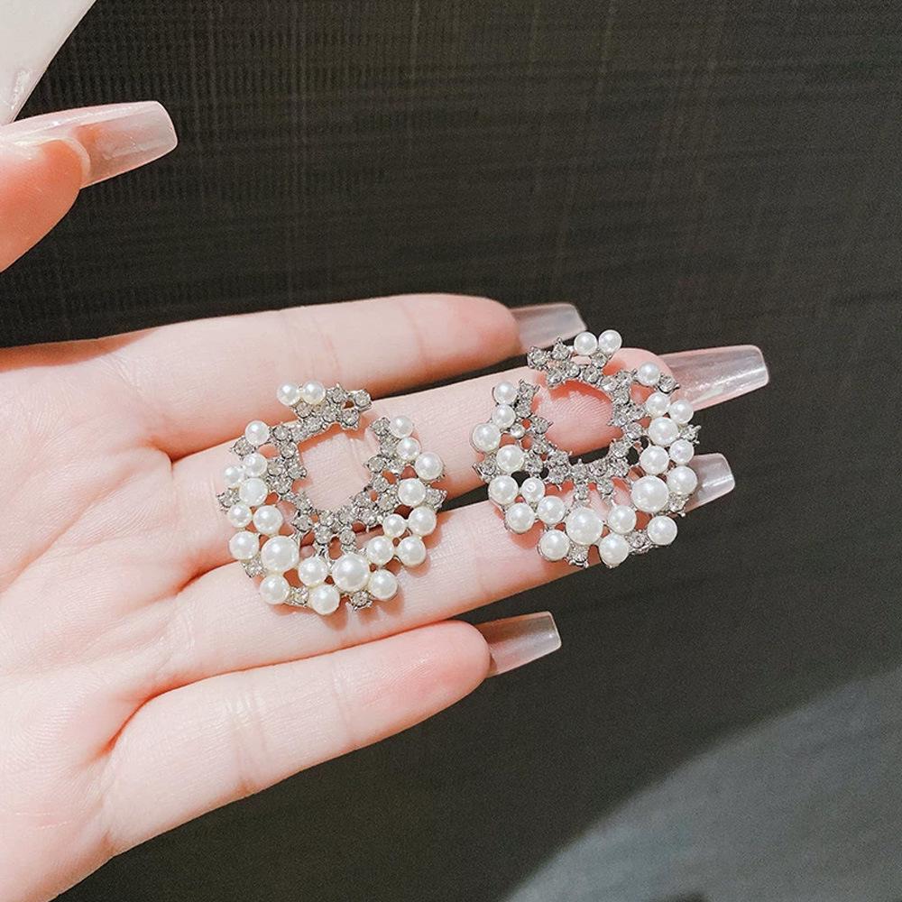 Elegant Floral Bow Earrings - High-End French Design for Women