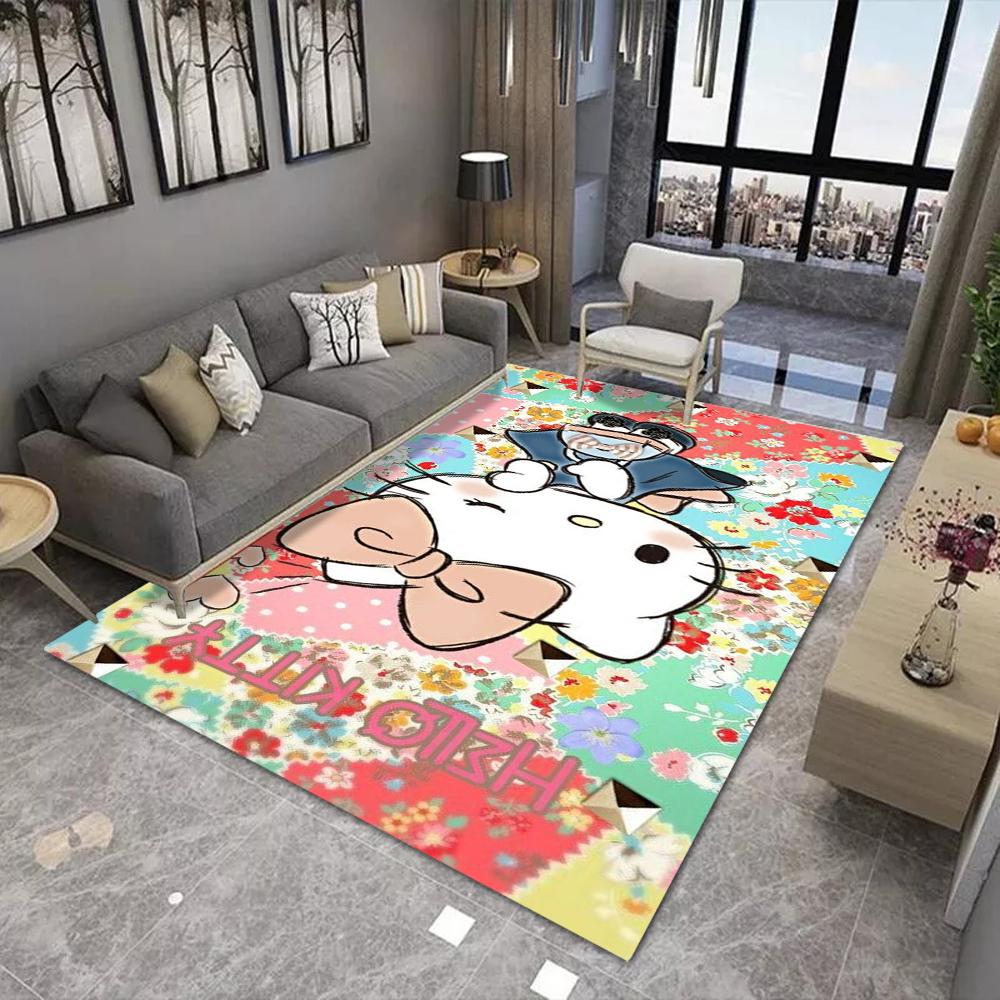 

Sanrio Hello Kitty Kawaii Килим для вітальні та спальні приліжковий диван Килимок Рожевий декор кімнати Подарунок для ентузіаста 80*120cm