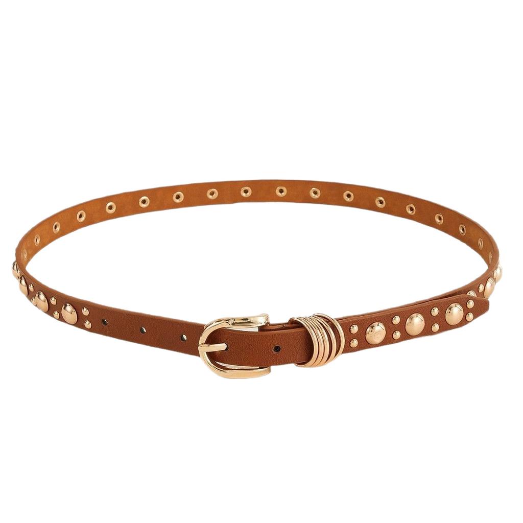 New Women's Punk Waist Belt Metal Fashion Style Women's Belt Versatile Women's Belt Studded Belt Cinturon Mujer Cinturones