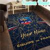 Custom Name France Football Emblem  Rug, Office Rug, Chair Rug, Carpet for Living Rooms, Doormat Game Rug Home Decor Christmas Gifts