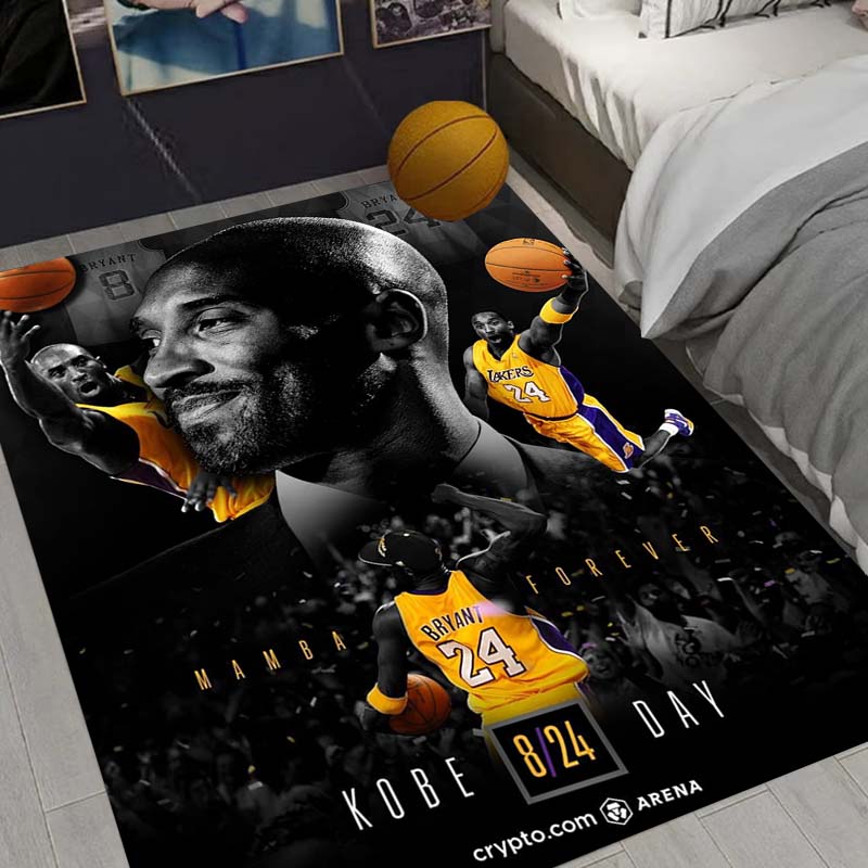 Sports basketball star pattern rug, suitable for living room home decoration, children's play area rug, non-slip area rug, bedroom doormat.