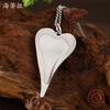 New double-layer three-dimensional brushed love pendant, women's fashion high-end heart-shaped versatile necklace