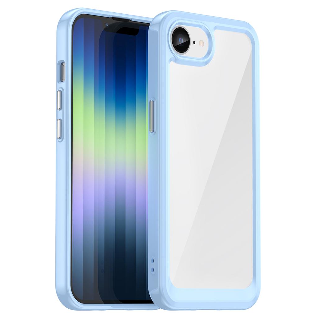 For iPhone 16e Clear Back Case Colorful Frame TPU+Acrylic Phone Cover