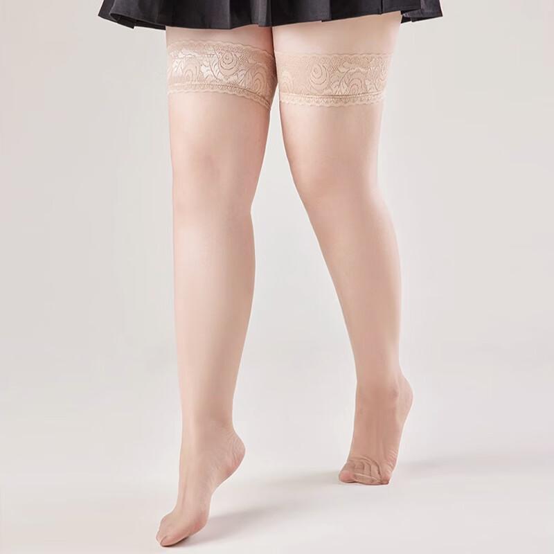 LANSWE 2025 Summer Plus Size Snag-Resistant Over-the-Knee Lace-Trim Stockings
