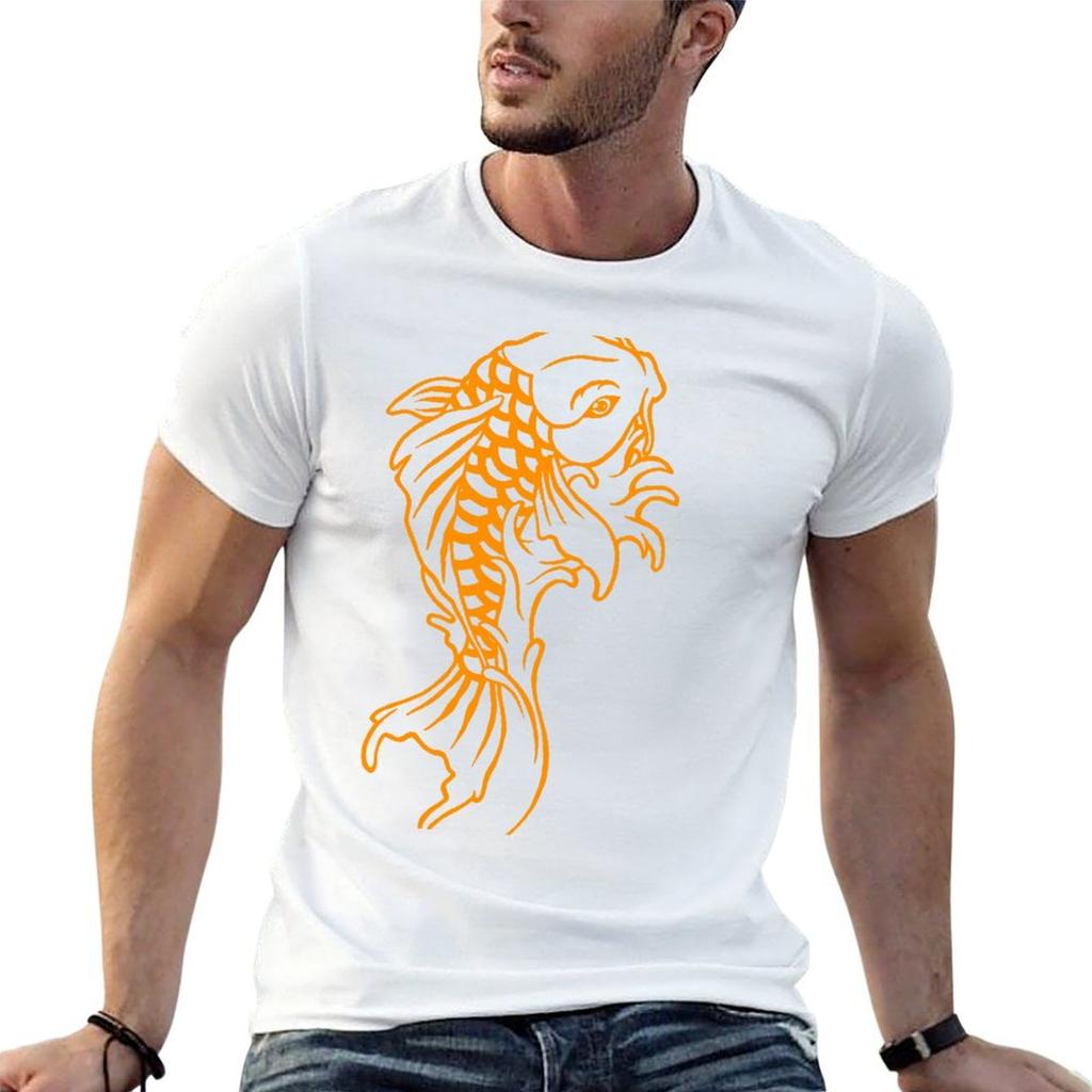 Koi Orange TShirt Gym Wear Breathable Short Sleeve Tee