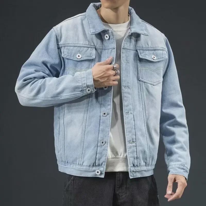 Men's Winter Thickened Velvet Denim Jacket - Warm & Versatile, Loose-Fit Cotton Coat, Large Size.