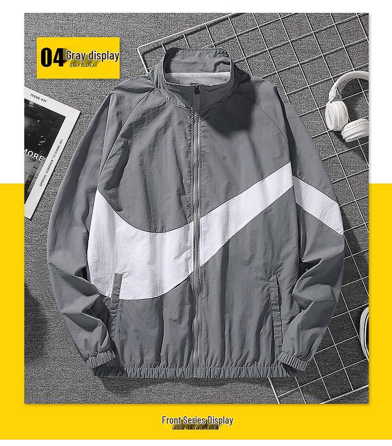 Pánská větrovka s barevnými bloky 2024 - Jarní/letní ležérní sportovní bunda pro teenagery a studenty