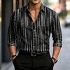 European and American Light Luxury Men's Shirt Striped Shirt Outdoor Street Style Printed Shirt Business Casual Men's Shirt