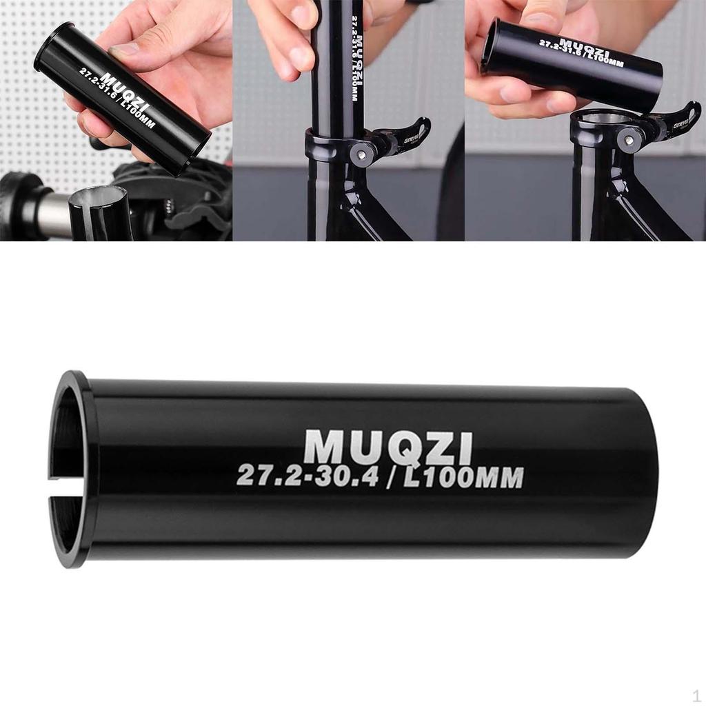 Bike Seat Post Shim Reducing Sleeve Extended 100mm Long Conversion Converter for Mountain BMX