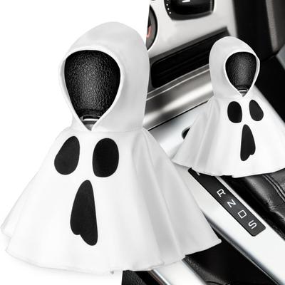 קפוצון גיר ליל כל הקדושים בצורת רוח כיסוי ידית הילוכים מצחיק לרכב שרוול בלם יד אביזר פנים מפחיד לרכב