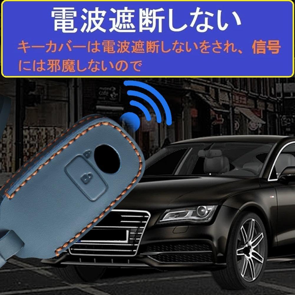 ZANEKO Roomy Key Compatible with Toyota Daihatsu New and Smart Key Genuine Leather Key Holder Case, Raize, Rocky, Taft, Tanto, Custom, Case, (Brown)