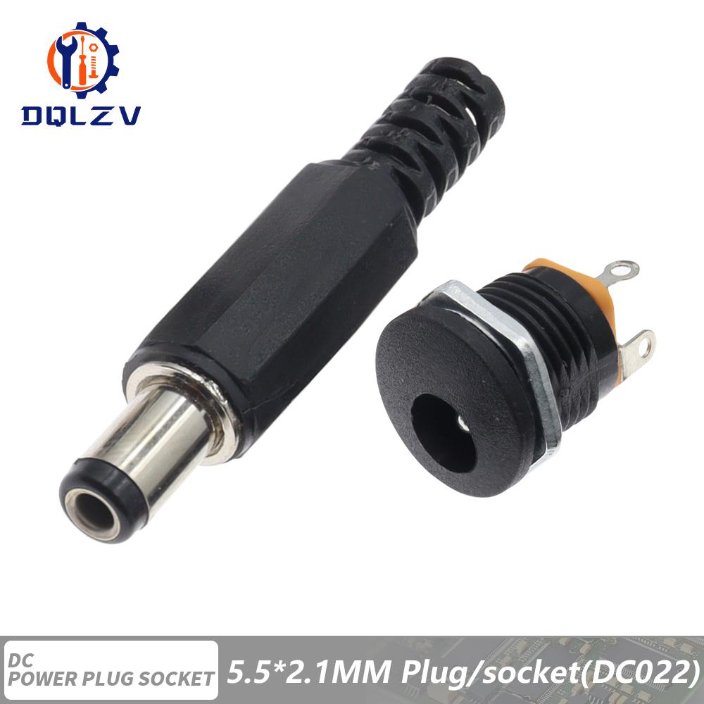 DC Connectors 5.5x2.1mm 3.5x1.3mm DC Power Female Jack Socket Nut Panel Mount DC Power Adapter Connector DC-099/005/022B/25M