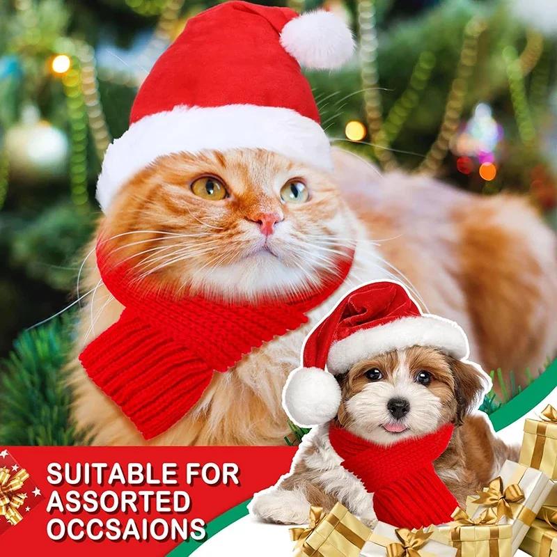 1PC Christmas Pet Hat Santa Claus Hat for Cats & Dogs Puppy Xmas New Year Party Cosplay Headwear Costume Accessories