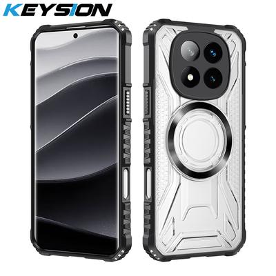 KEYSION Custodia Magnetica Trasparente per Redmi Note 15 Pro+ 5G Silicone+PC Custodia Protettiva Resistente agli Urti per Redmi Note 15 5G