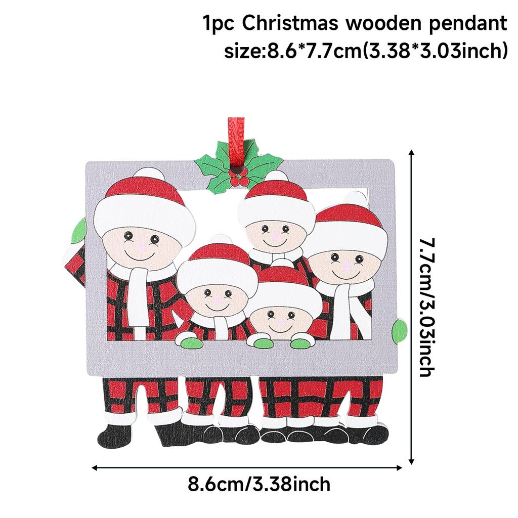 Christmas Wooden Family Pendant Christmas Decorations For Home 2025 Navidad Gift Xmas Tree Hanging Ornament Happy New Year 2026
