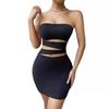 European and American Spice Girls Tube Top Dress, Sexy Tight Hip Skirt, Backless, Off-the-shoulder Hollow Skirt, New