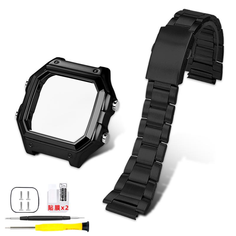 AE1200 Case Stainless Steel Bezel Strap for Casio G-Shock 3299 AE-1200WH AE-1300 Modified Metal Wristband Case Mirror Glass Kit