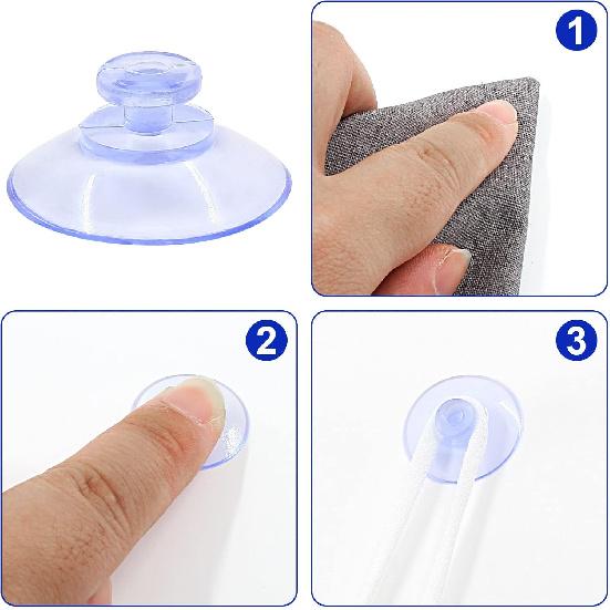 Zorfeter 40 Pcs 0.78 Inch Mini Clear Suction Cups Without Hooks Without Holes, Transparent Plastic Sucker Pads for Festival Decoration Wall Glass