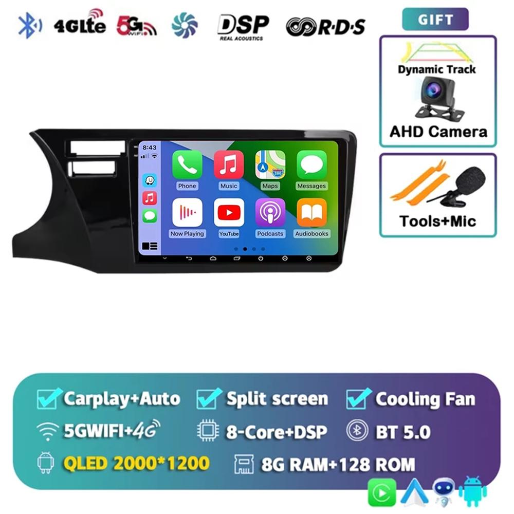 Carplay Car Multimedia Player For Honda City 2014 - 2019 Car Radio Android 14 Stereo 4G Navigation Head Unit Autoradio GPS Auto