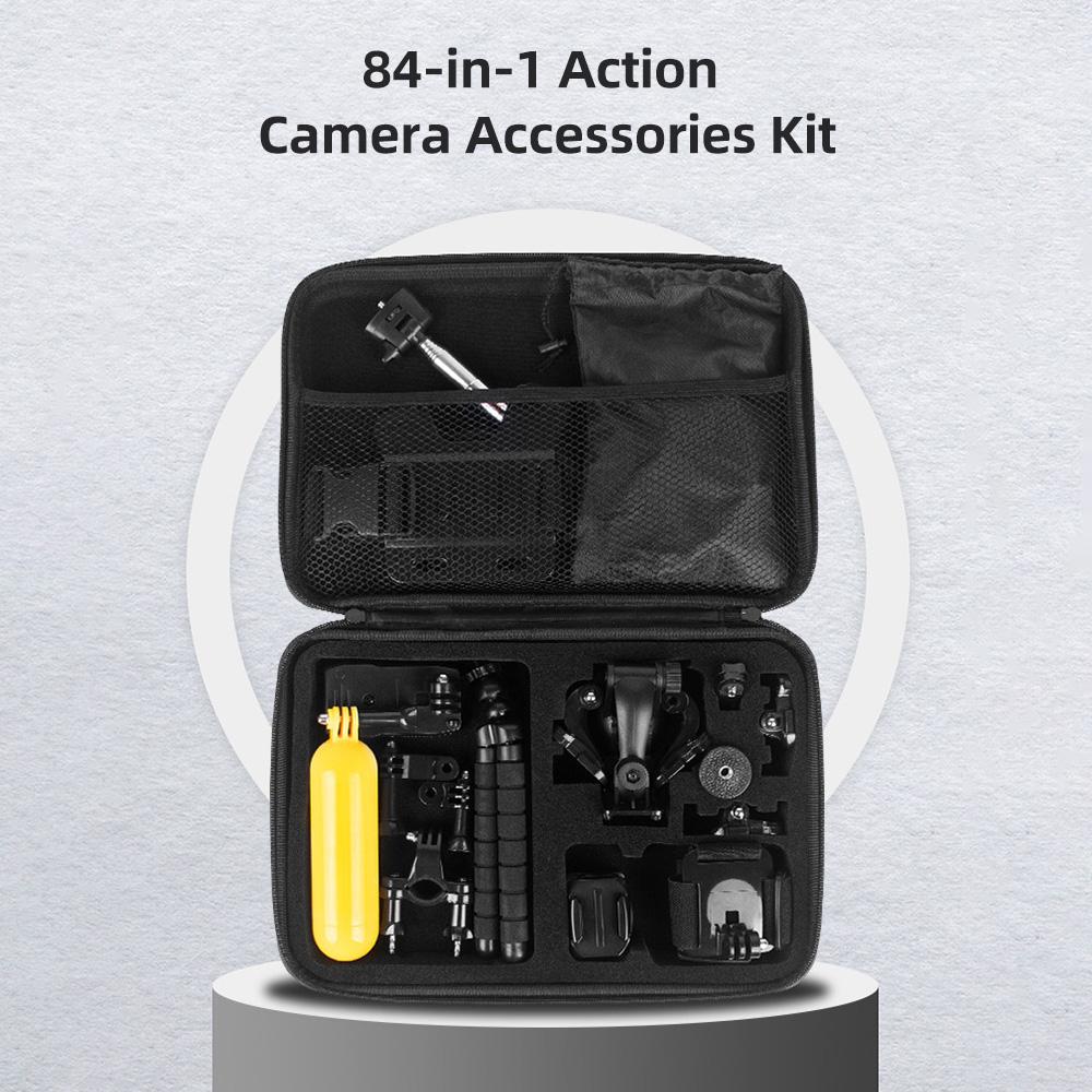 84-in-1 Action Camera Accessories Kit Sports Camera Accessories Set with Carrying Case Replacement