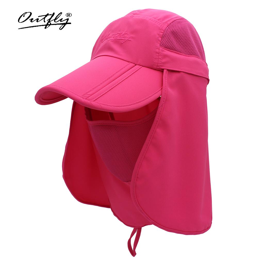 Outfly Summer Cap UV Protection Shawl Hat Outdoor Activity Travel Sun Cap Removable Sunscreen Mask Quick Dry Mountaineering Hat