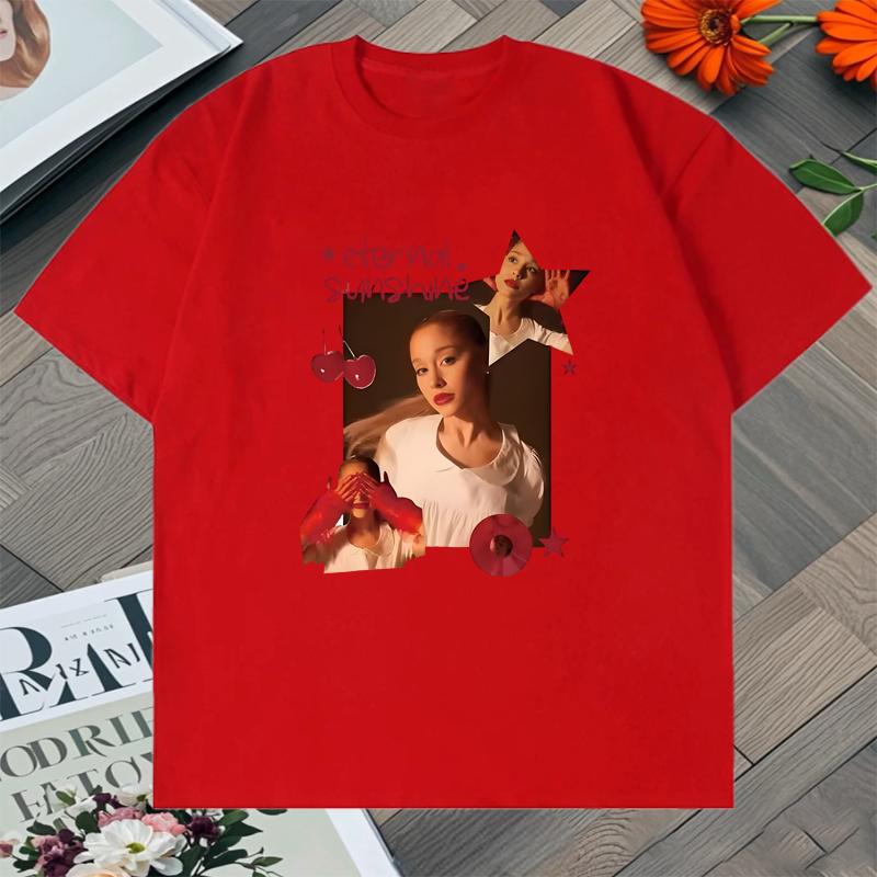 Trend Ariana Grande Eternal Sunshine Graphic Printed short sleeve tshirts Unisex Women Cotton Crew Neck Oversized Unisex Tee shirt S