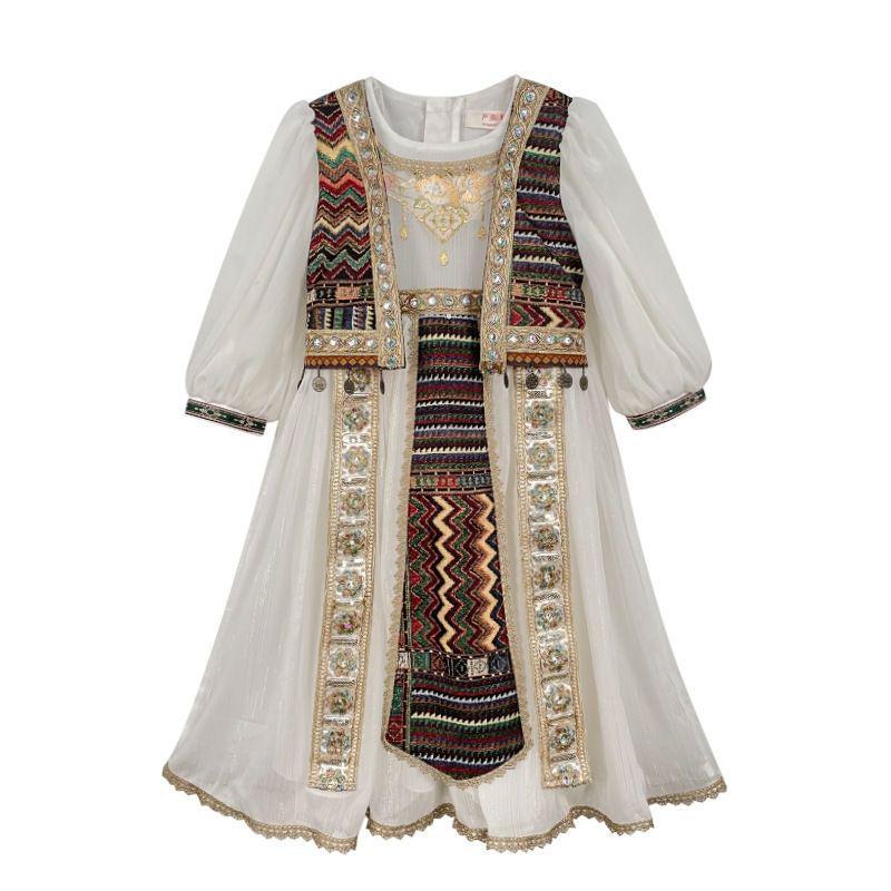 Silk Road Pearl Girls  Hanfu Dress - Western Regions Style Princess Exotic 56 Ethnic Groups Spring/Autumn 100
