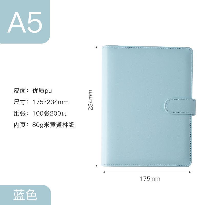 Macaron Simple Artistic Hand Account Book A5 Creative Diary Magnetic-Clasp Imitation Leather Gift Student Loose-Leaf Notebook