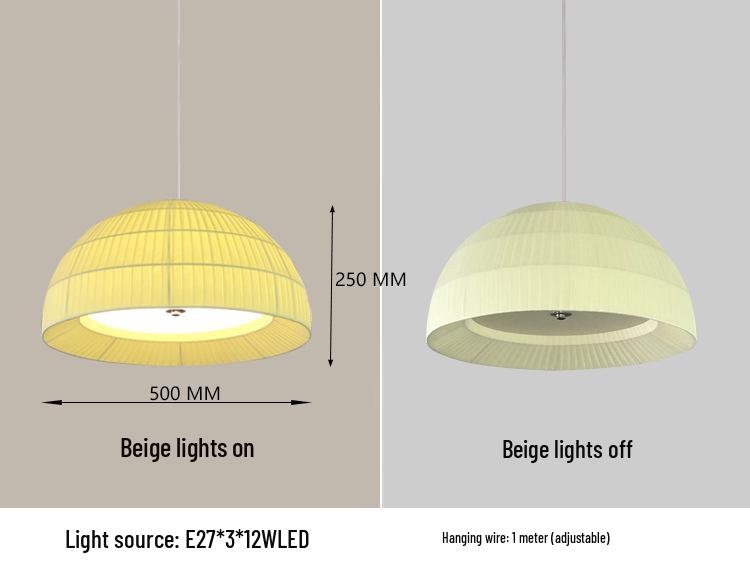 Minimalist Fabric Chandelier: Modern Decorative Lighting for Bedrooms, Studies, or Restaurants