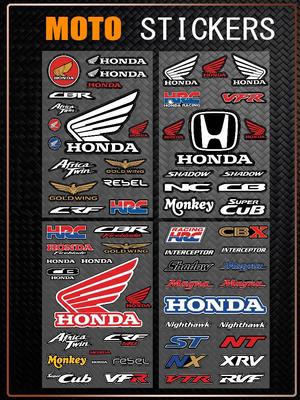 FOR HONDA RACING Safety Reflective Waterproof Auto Decal Scratch Cover Stickers Universal For Bike Helmet Mug Refrigerator AJ6