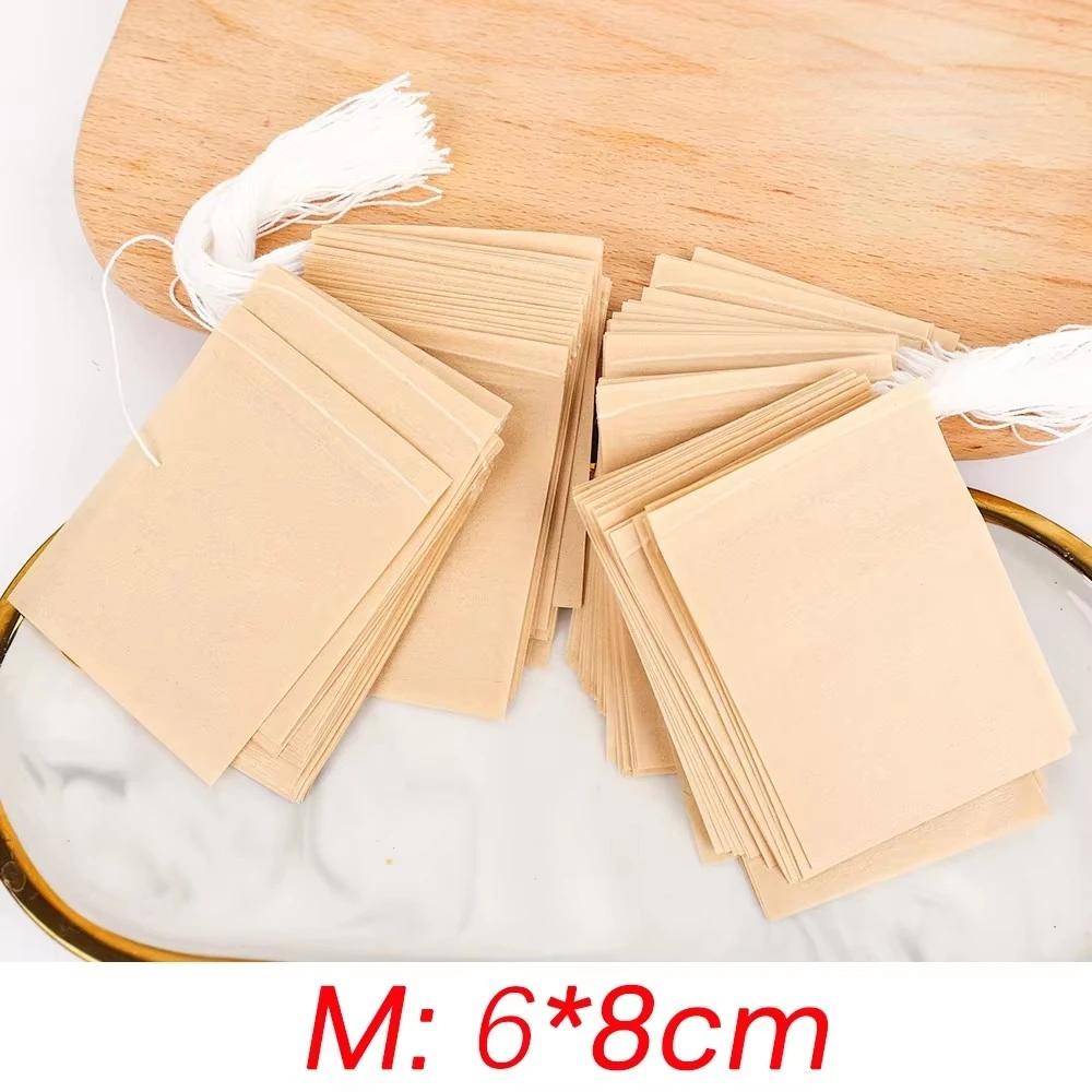 300/100Pcs Disposable TeaBags with String Household Filter Bag for Coffee Foot Bath Natural Wood Pulp Paper Spice Filters Teabag