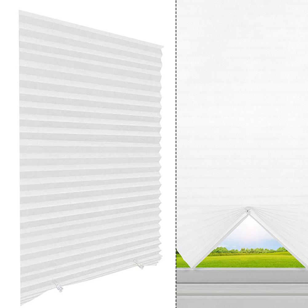1pc Blackout Blinds With 2pcs Clips Sun Protection & Privacy Easy Install Blackout Blinds Pleated Roller Blinds Household Decor