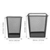 2pcs Metal Mesh Trash Can Sturdy Iron Frame Square Waste Bin For Kitchen Office Bedroom Garage Recycling Dustbin