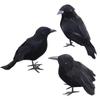 3pcs/set Halloween Black Crow Fakes Bird Toys Feather Animal Festival Decoration Props Party Supplies Garden Statues Sculptures