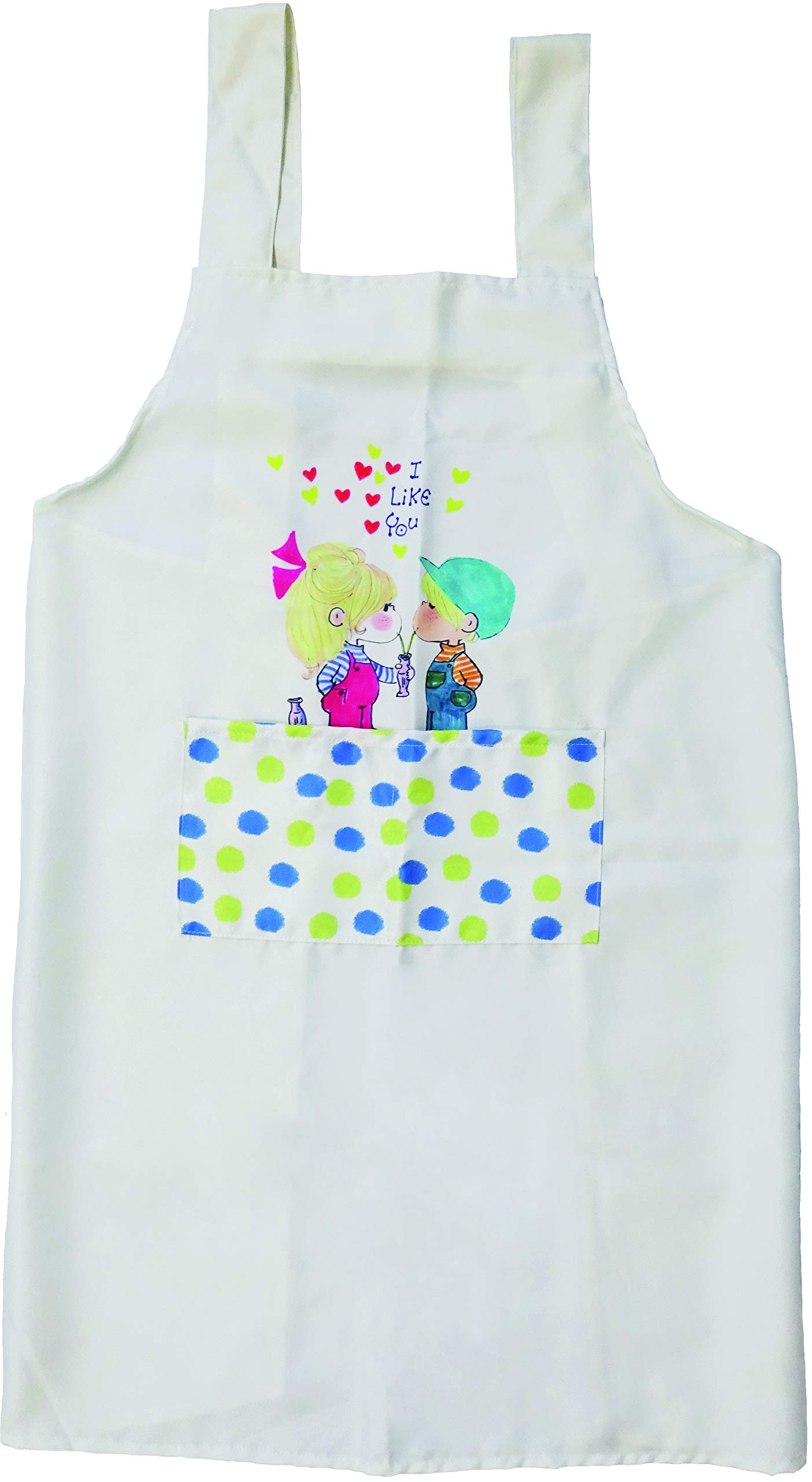 

Watanabe Mizumori Ado Center Front Length 84 x Body Length Polyester Apron, Lid, 90cm, AD-3516 белый