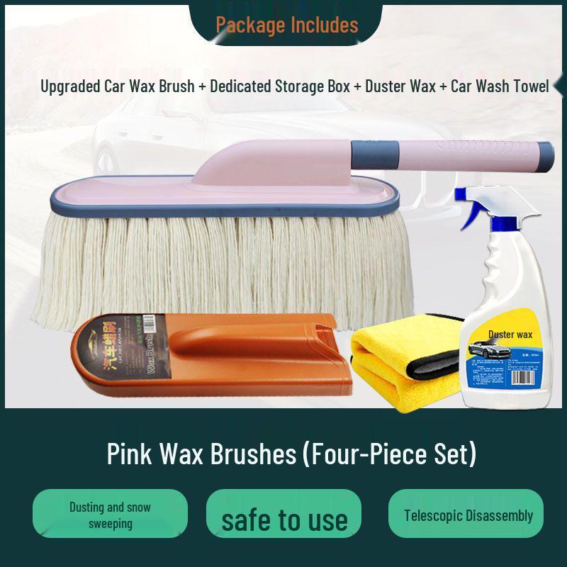 Car Cleaning Duster & Snow Removal Brush with Wax Mop