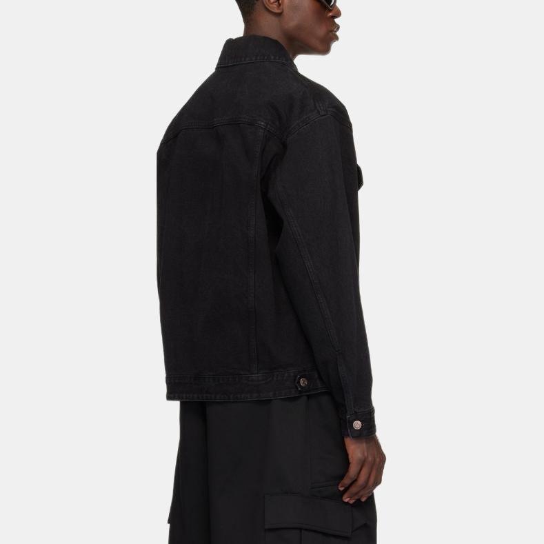 WE11DONE SS24 Denim Jacket Unisex Black WD-DJ1-24-372-U-BK
