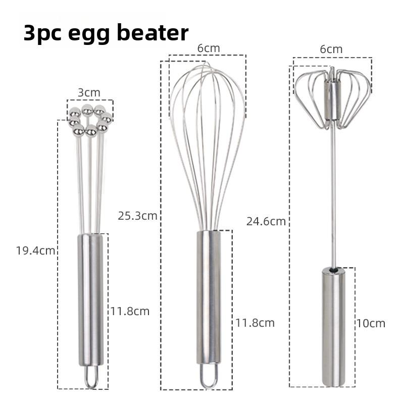 

3 шт. Ручные кухонные венчики для взбивания яичного белка, масла, маленькие для выпечки, домашние 3PC egg beaters