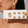 Ten-piece Set of Pleated Geometric Love Silver Needle Earrings Versatile Earrings