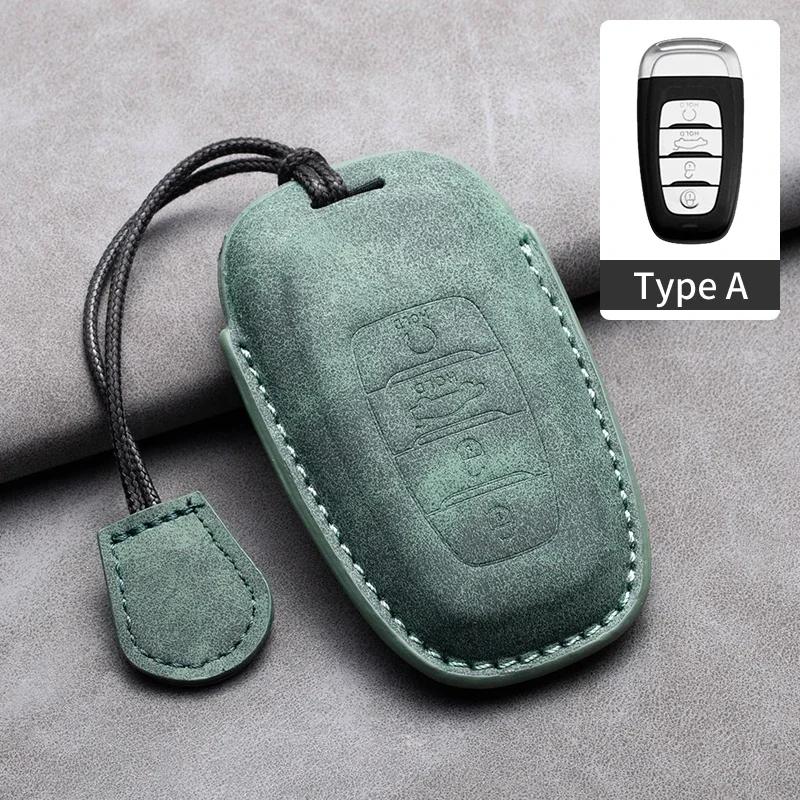 Leather Car Key Case Cover Holder Keychain Shell for FAW Hongqi HS5 H5 H6 H9 HS7 H7 L5 HS3 EH7 HQ9 LS7 EQM5 EHS9 S9 SHS7