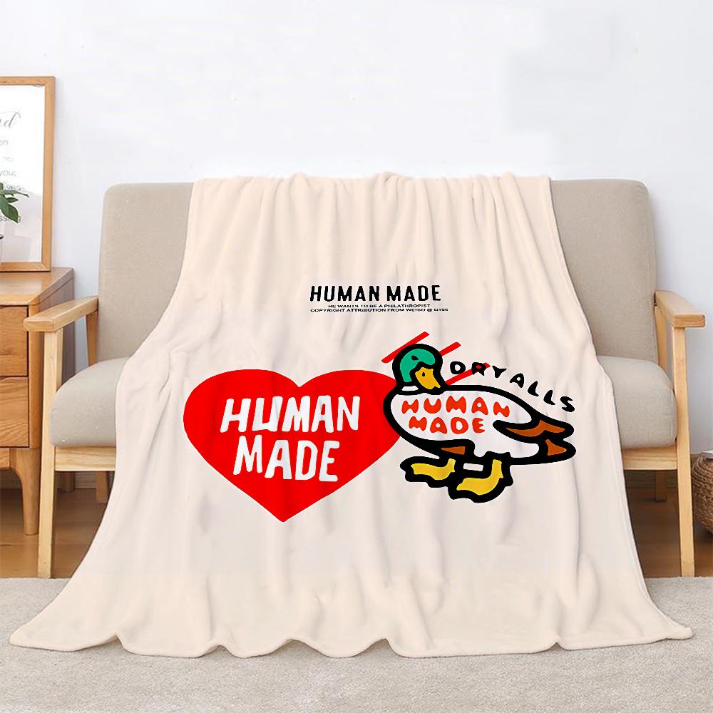 

Вязаный плед Human Made размера кинг, мохнатые пледы для кровати, накидка, пушистый плед из микрофибры, постельное белье, дом и декор, колено, мягкий 30x40in