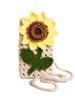 Sunflower Phone Bag Handmade Knitted Cotton Crossbody With Flower Design For Casual Wear