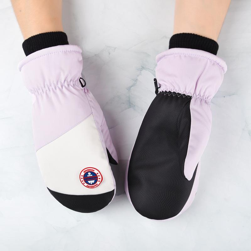 2024 Women's Waterproof Ski Mittens, Fleece-Lined, Warm & Cute, Fingerless for Cycling & Snowboarding