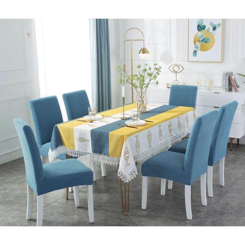 

Minimalist Nordic Light Luxury Premium Coffee Table Cloth and Tablecloth Fish yellow + Blue 2 individual seat covers