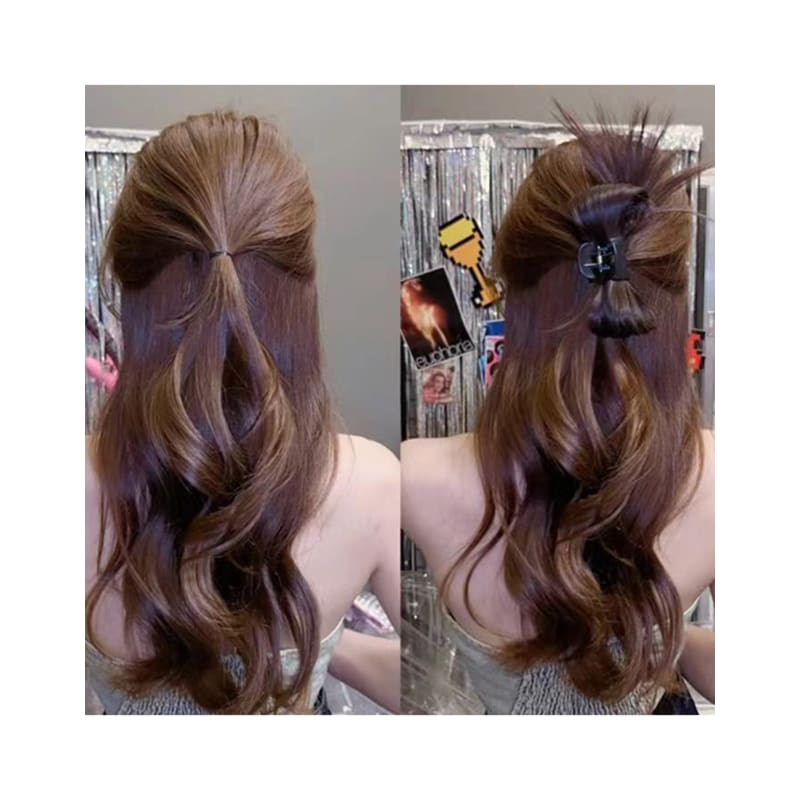 Dorn Haarspange, Dorn Dutt Perücke, halb hochgesteckt, halb hochgestecktes Haar, Haarnadel Stil, 4-farbiger Elsterdutt, Hochsteckfrisur, tief, leichte Nadel, Elsterhaar