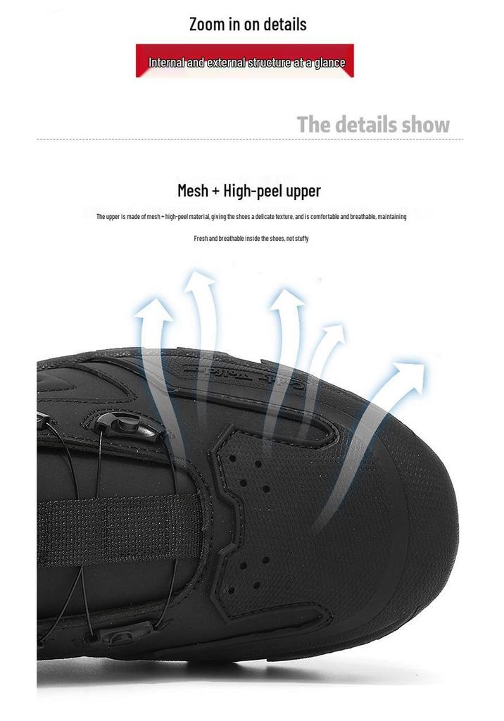 New Arrival Plus Size Mid-Top Motorcycle Racing Shoes: Waterproof, Anti-Fall, Wear-Resistant, Four Seasons Cycling Shoes