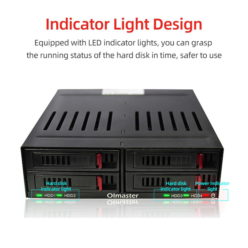 OImaster HE 2006 4 Slot Internal Hard Disk Rack Support Four 2.5 Inch SATA HDD SSD Easy Installation Plug and Play (Not