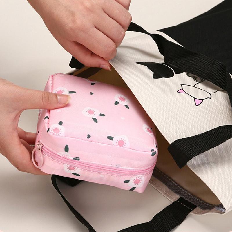 Sanitary Pad Pouch Cosmetic Bag for Gaskets Cable Case Portable Waterproof Organizer Pouch Mini Pouch Cute Toiletry Bag