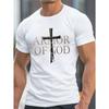 CROSS Armor of God Design Men's Casual Grew Neck Short Sleeve T-Shirt for Summer, PLUS SIZE