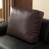 Luxuriou Faux Leather Sofa Back Cushion Cover Rectangular Soft Backrest Lumbar Pillowcase Waterproof Bed Pillowcase Home Decor
